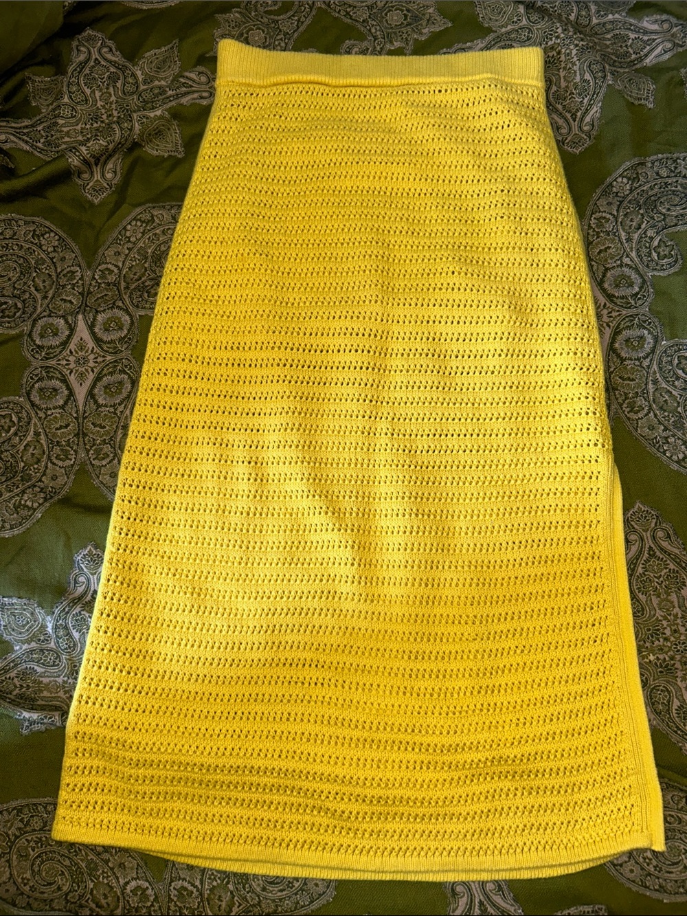 Everlane Bright Yellow Knit Pencil Skirt
